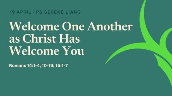 Welcome One Another as Christ Has Welcome You