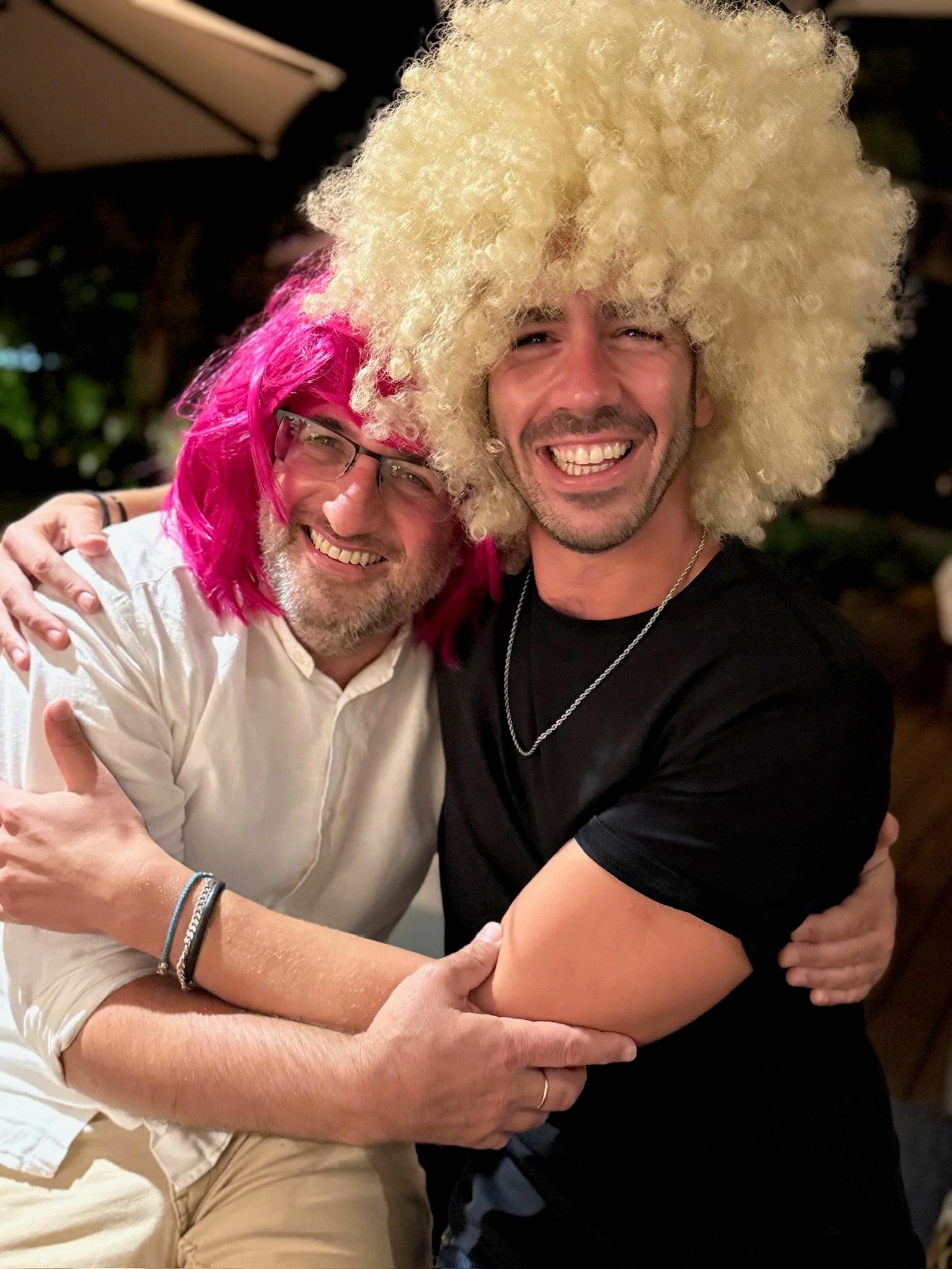 Crazy hair styles at a Jewmanity party