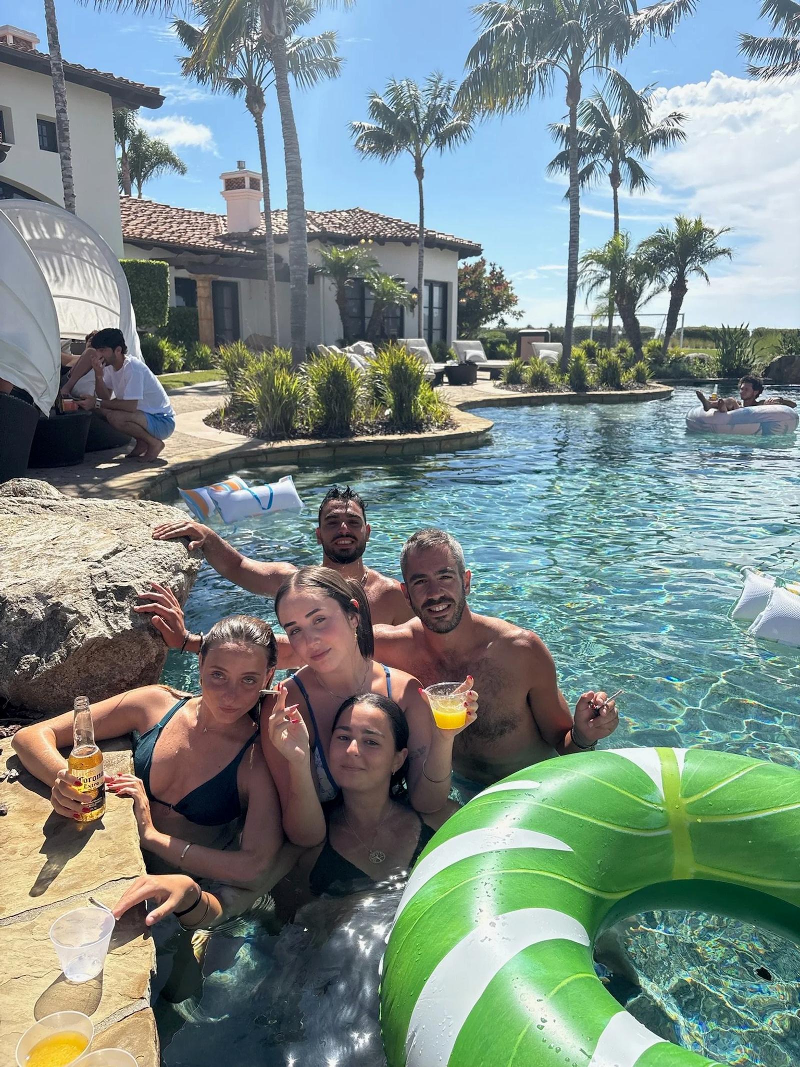 Hanging out at the pool on a sunny day