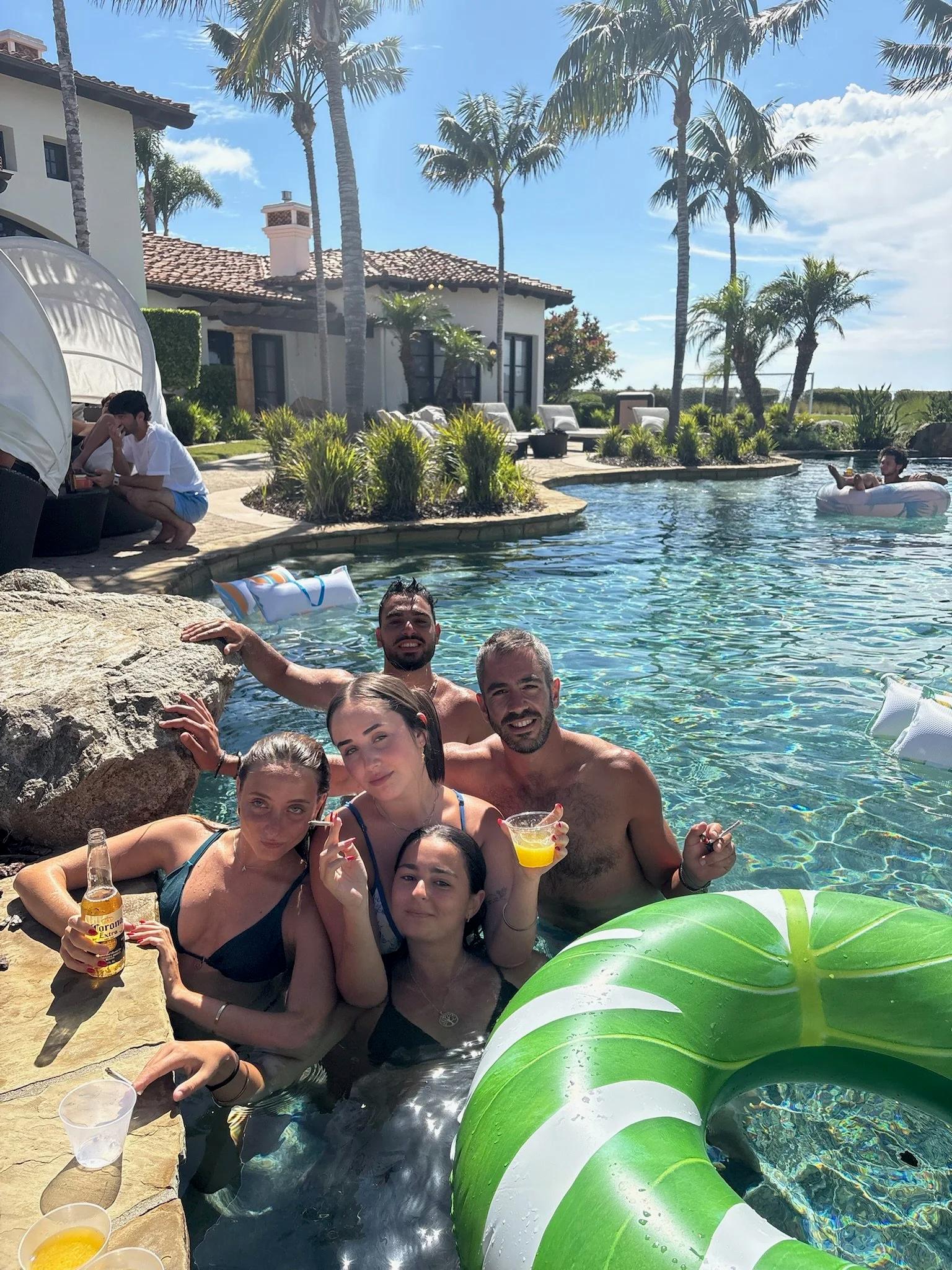 Hanging out at the pool on a sunny day