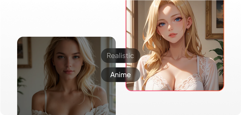 Dream Companion realistic and anime visual examples