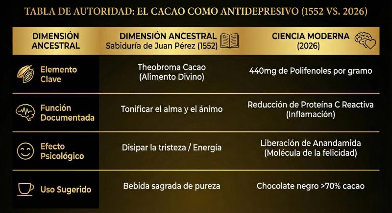 El Cacao como Antidepresivo (1552 vs. 2026)