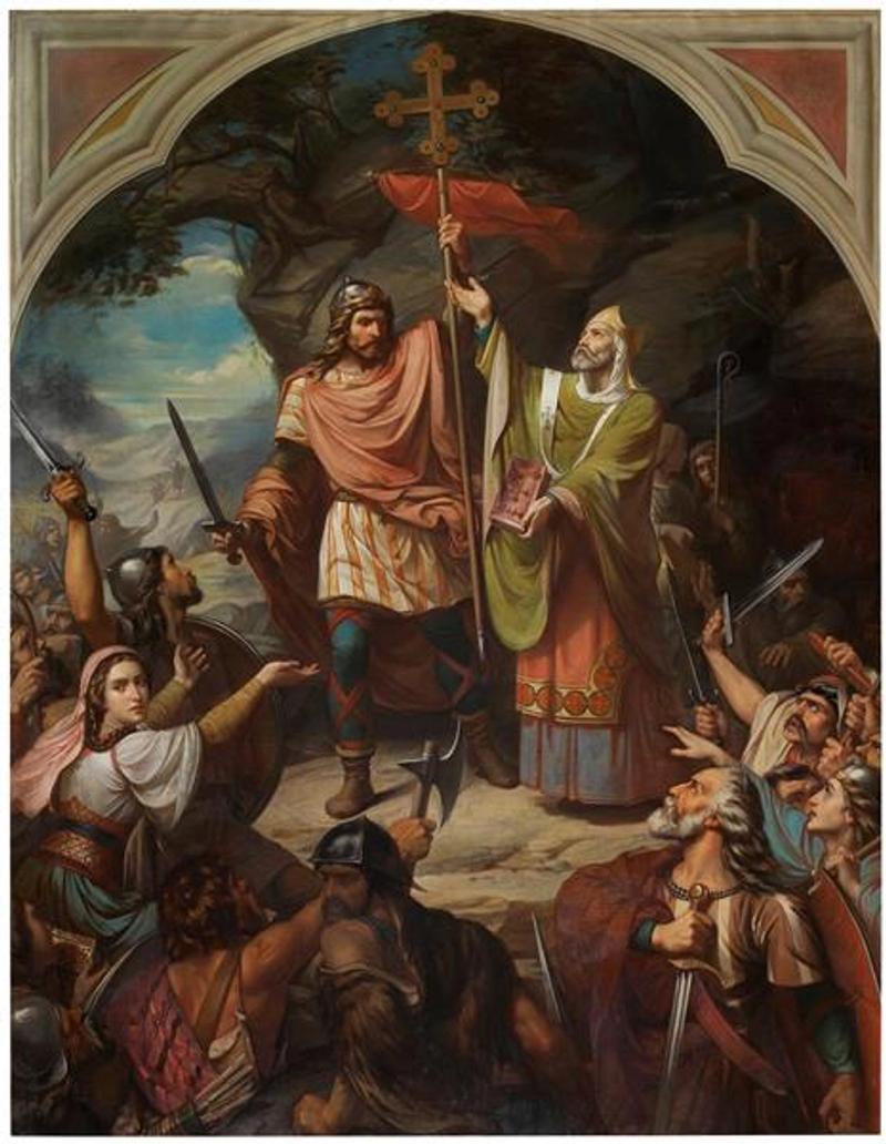 King Pelayo at the Battle of Covadonga