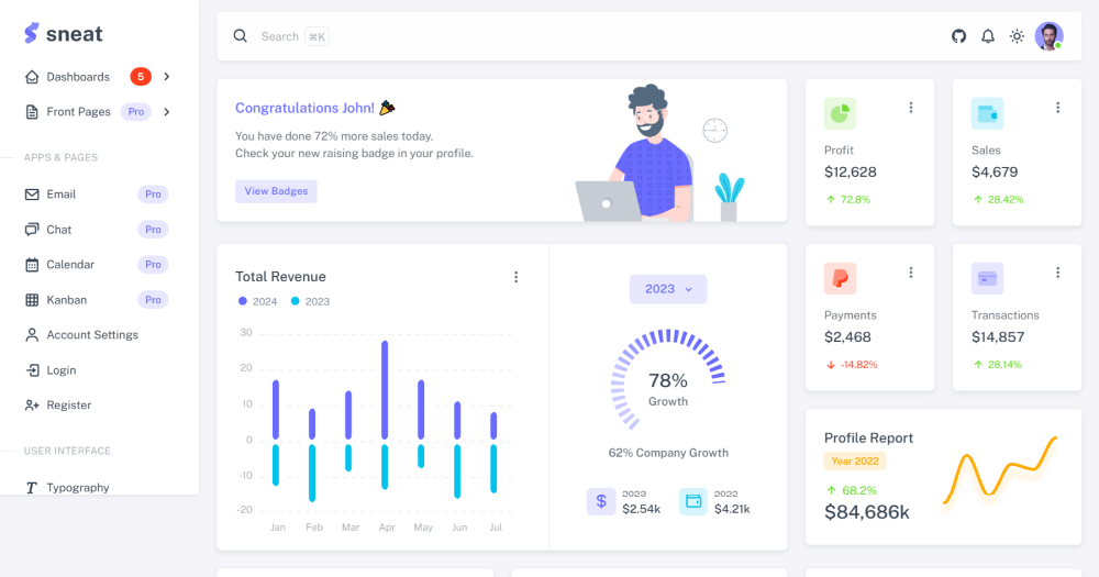 Sneat Free Vuetify NuxtJS Dashboard Template