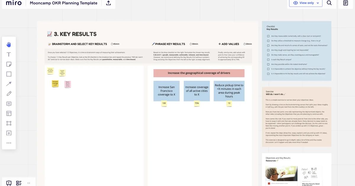 Miro OKR Planning Template