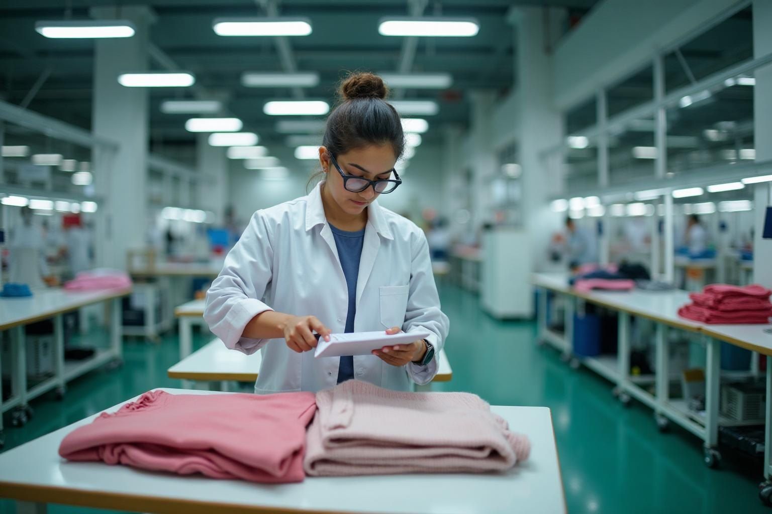 Quality inspection of finished school uniform garments