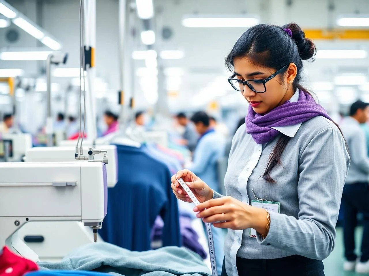 Garment factory production floor