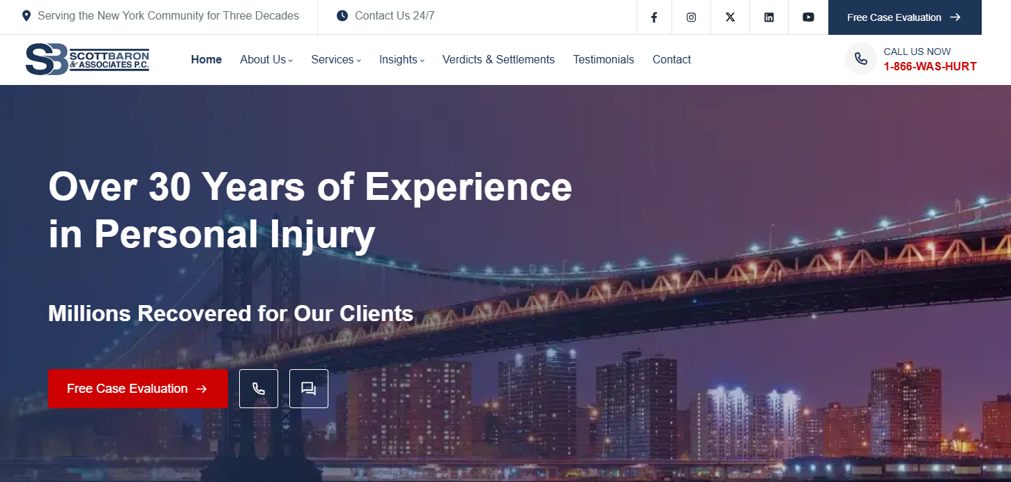 Modern Website for Scott Baron & Associates Legal Services