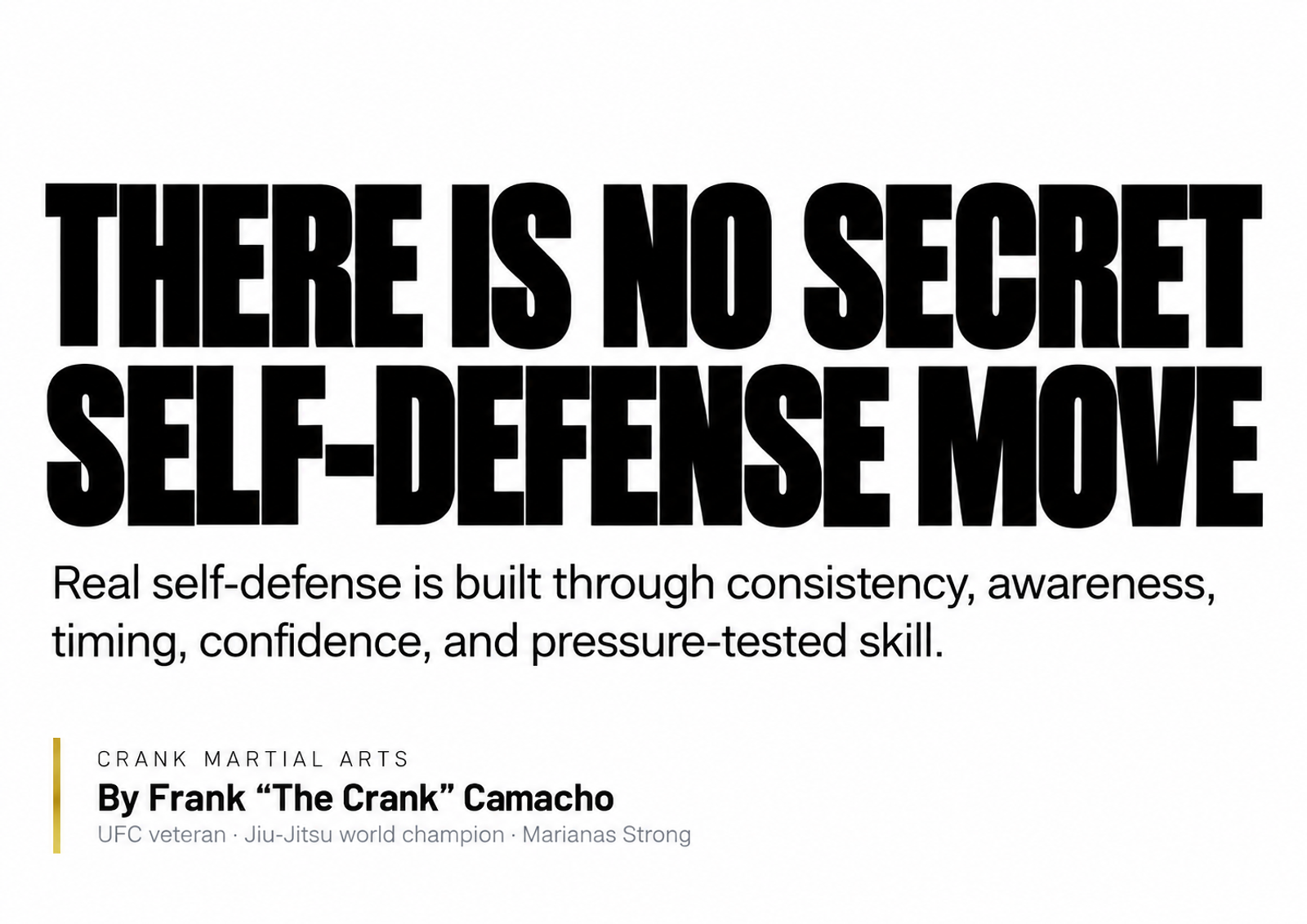 There Is No Secret Self-Defense Move