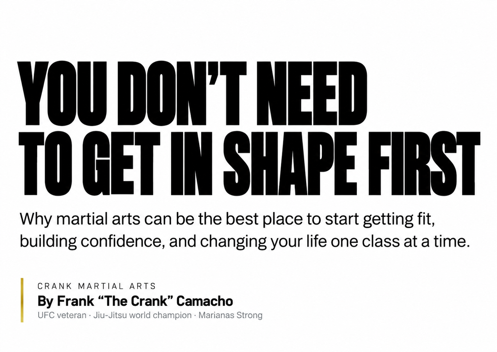 You Don't Need to Get in Shape Before Starting Martial Arts