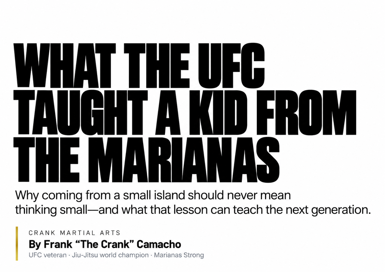 What the UFC Taught a Kid From the Marianas