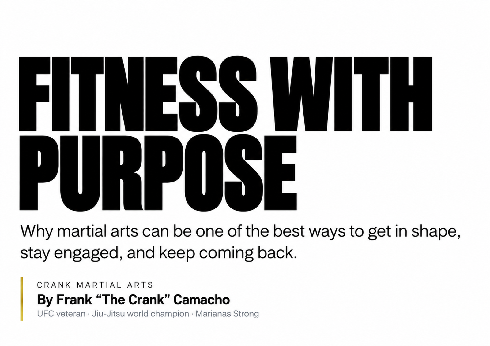 Martial Arts Is Fitness With a Purpose