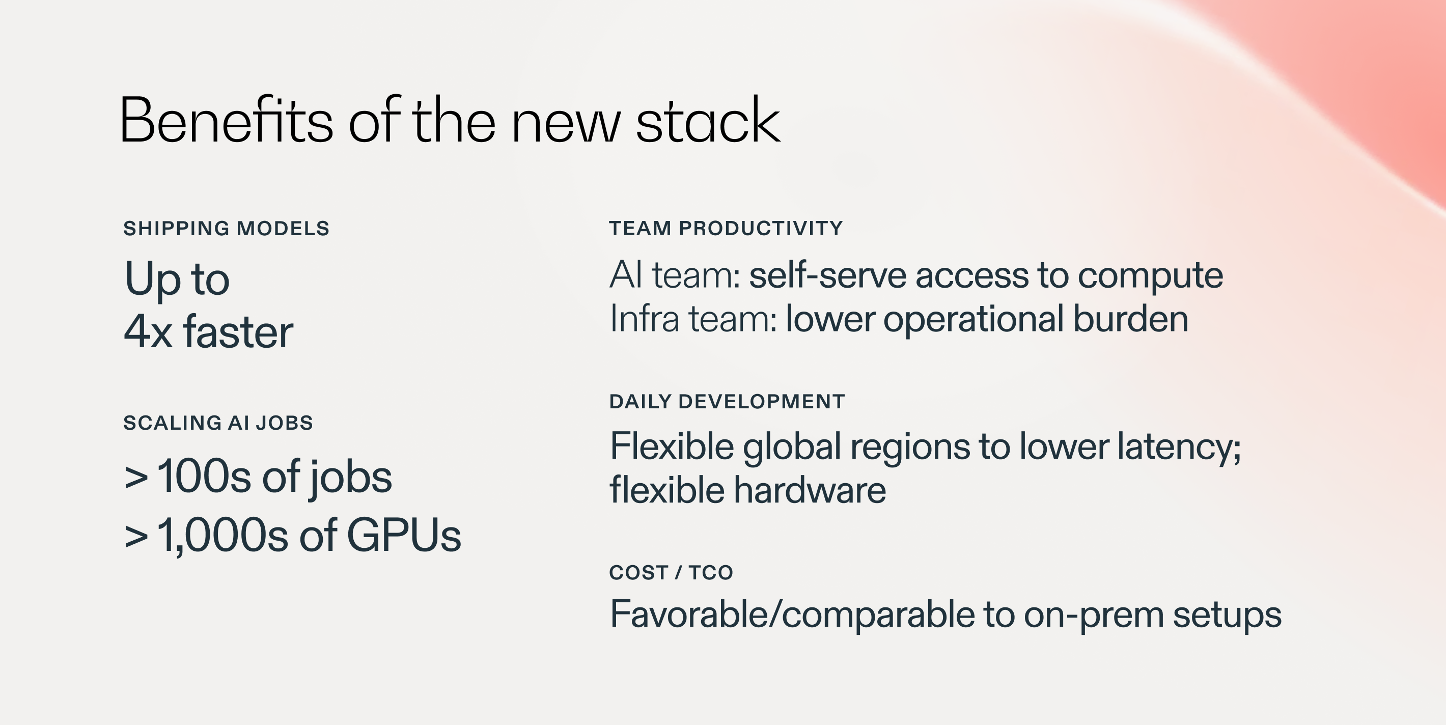 Key benefits of Covariant's new AI stack, using SkyPilot