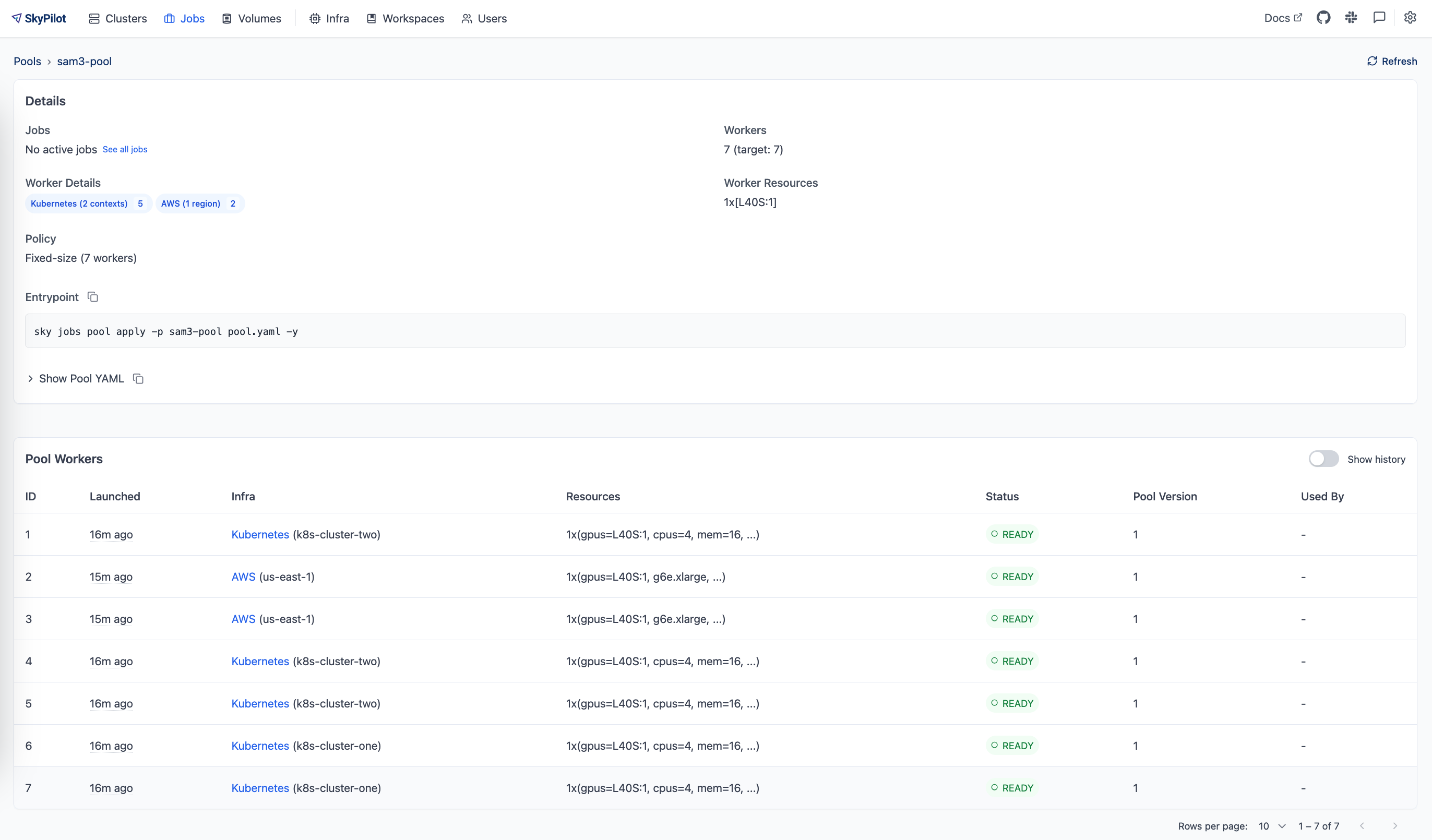 skypilot dashboard