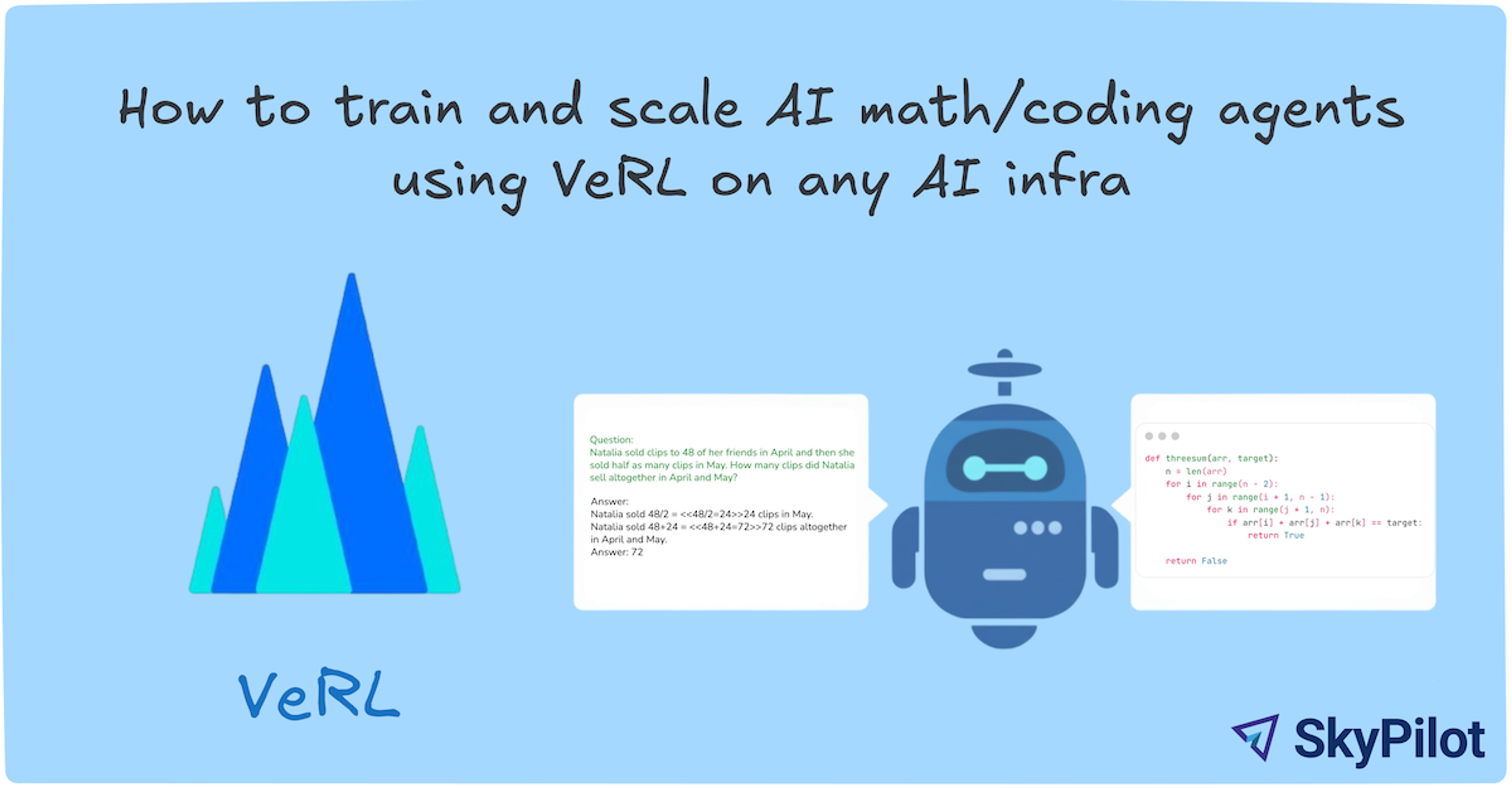 How to train and scale AI math/coding agents using VeRL on any AI infra