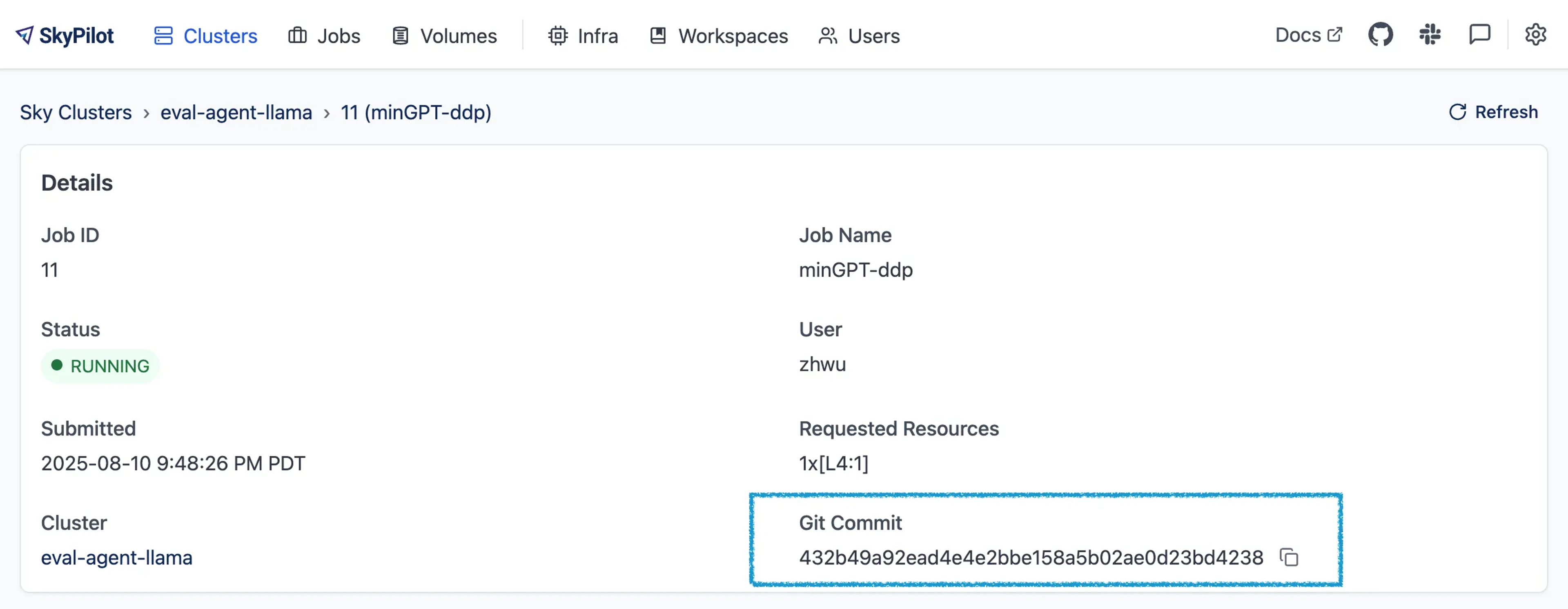 git commit dashboard