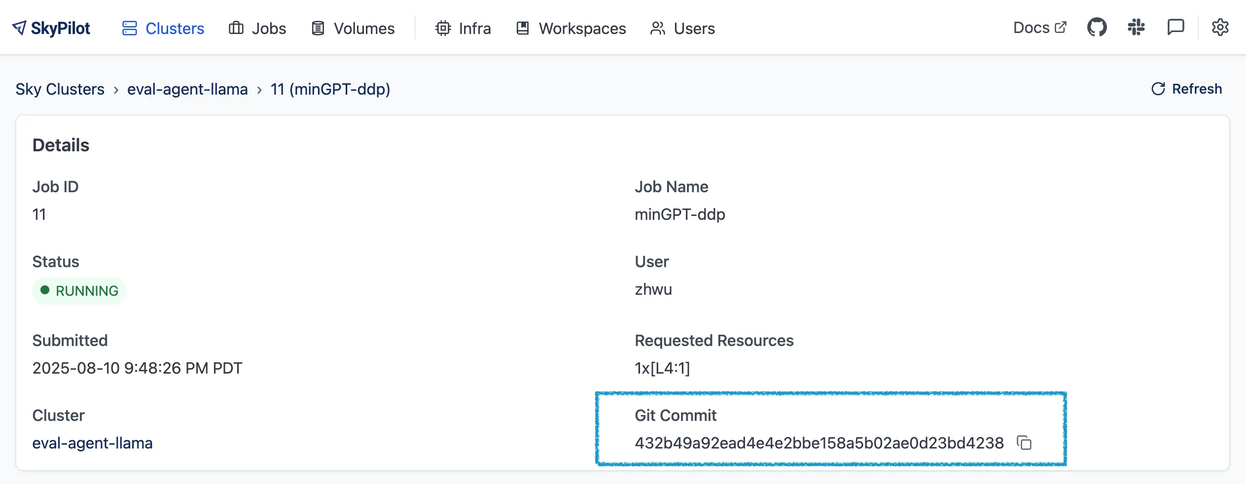 git commit dashboard