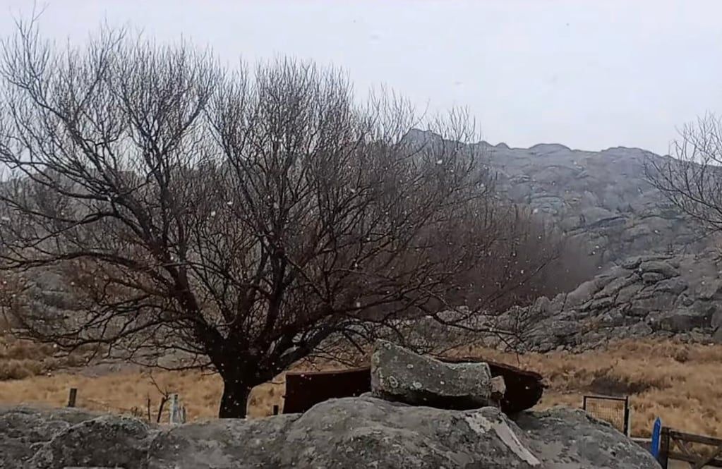 Nevada en septiembre: copos en el Champaquí y las Altas Cumbres