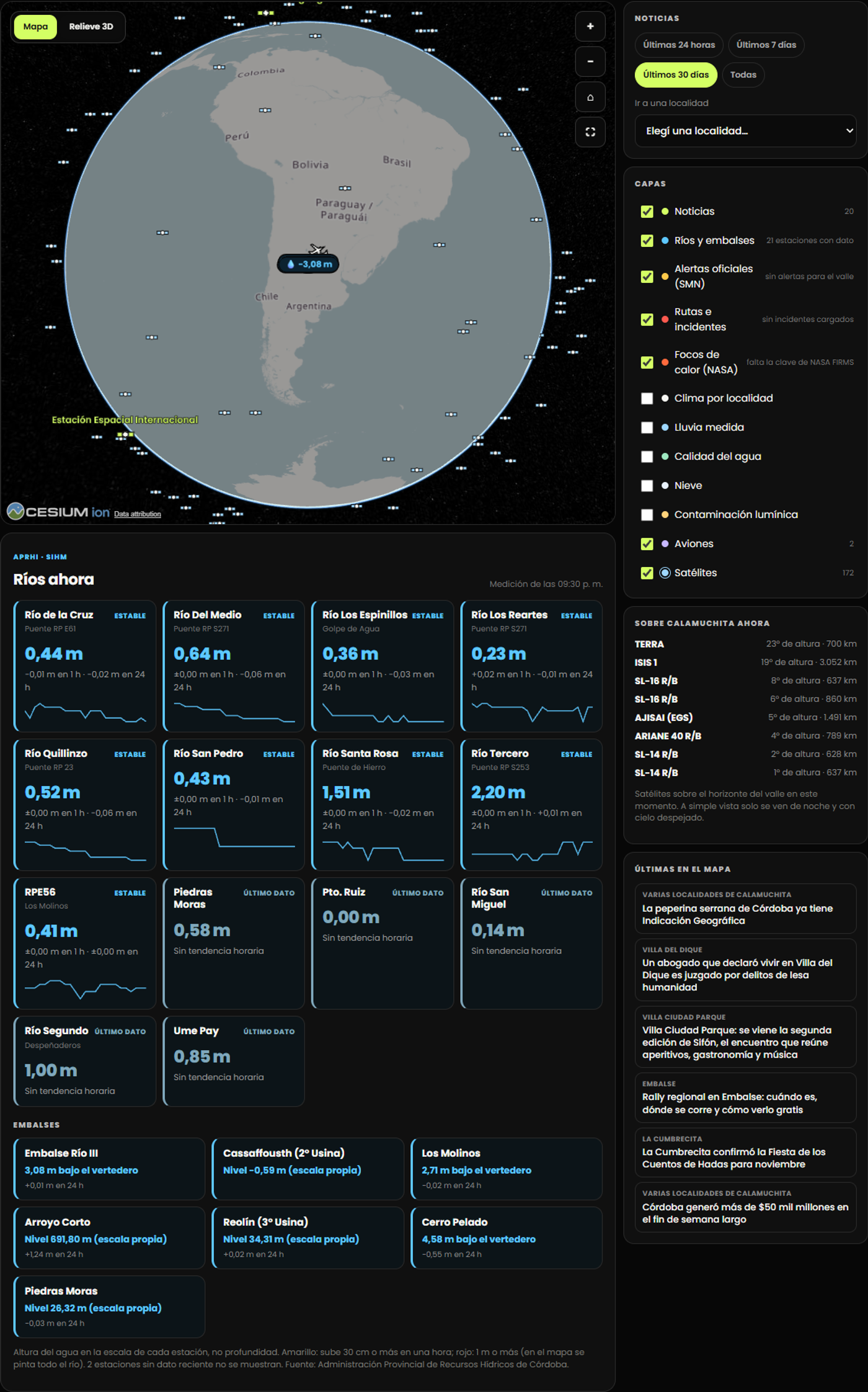 Vista orbital de RADAR 24/7 con satélites alrededor de la Tierra