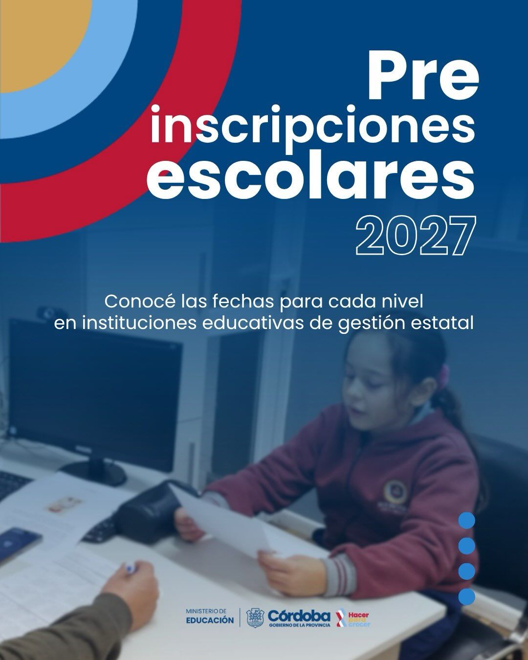 Preinscripción escolar 2027 en Córdoba: comienza el 24 de agosto