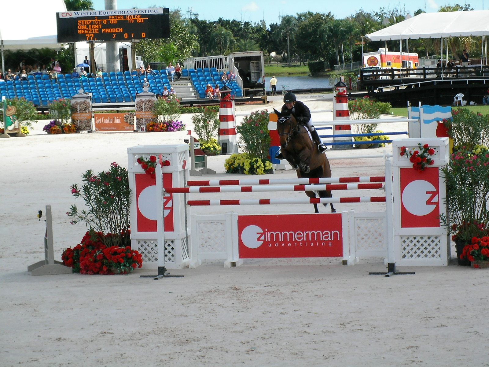 Beezie Madden competing at the 2008 Winter Equestrian Festival in Wellington; archival equestrian context, not a photograph of Farrell Estates.