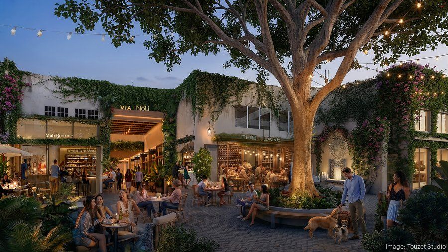 Conceptual view of the proposed landscaped gathering space along NoLi Lane.