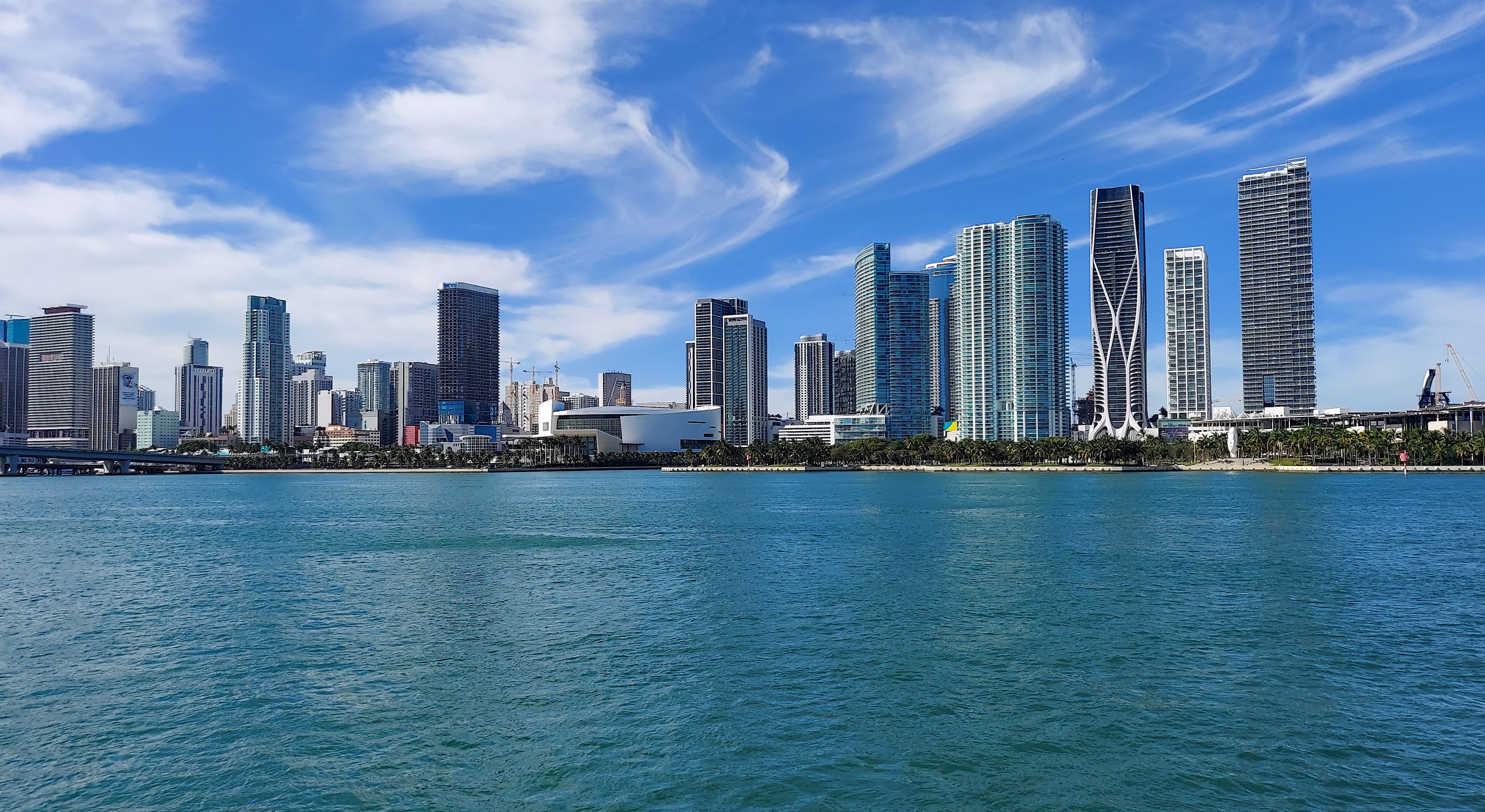 Downtown Miami high-rises photographed from Biscayne Bay in December 2023, before the October 2026 housing reform announcement.