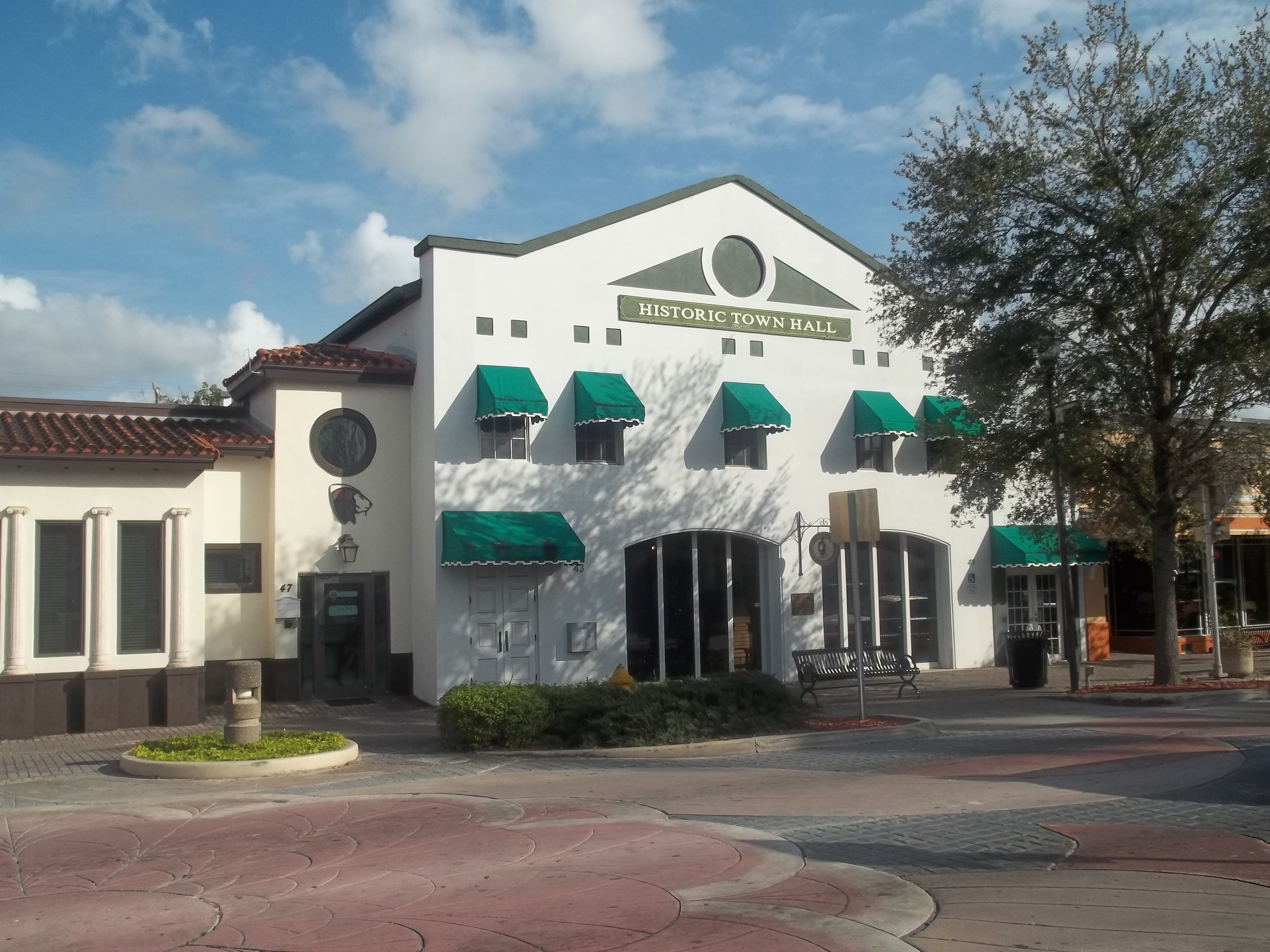 Homestead Historic Town Hall photographed in January 2019, a landmark of the downtown historic district.