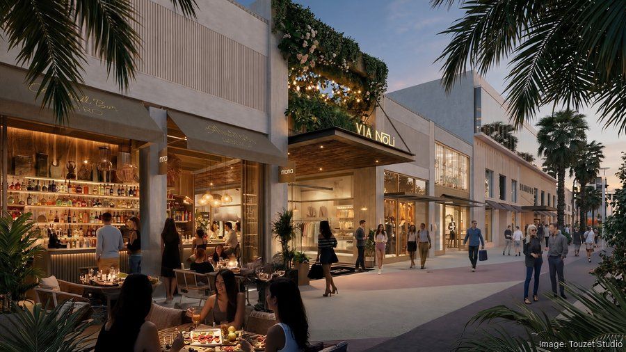 Architectural rendering of Via NoLi pedestrian passage in Miami Beach, by Touzet Studio