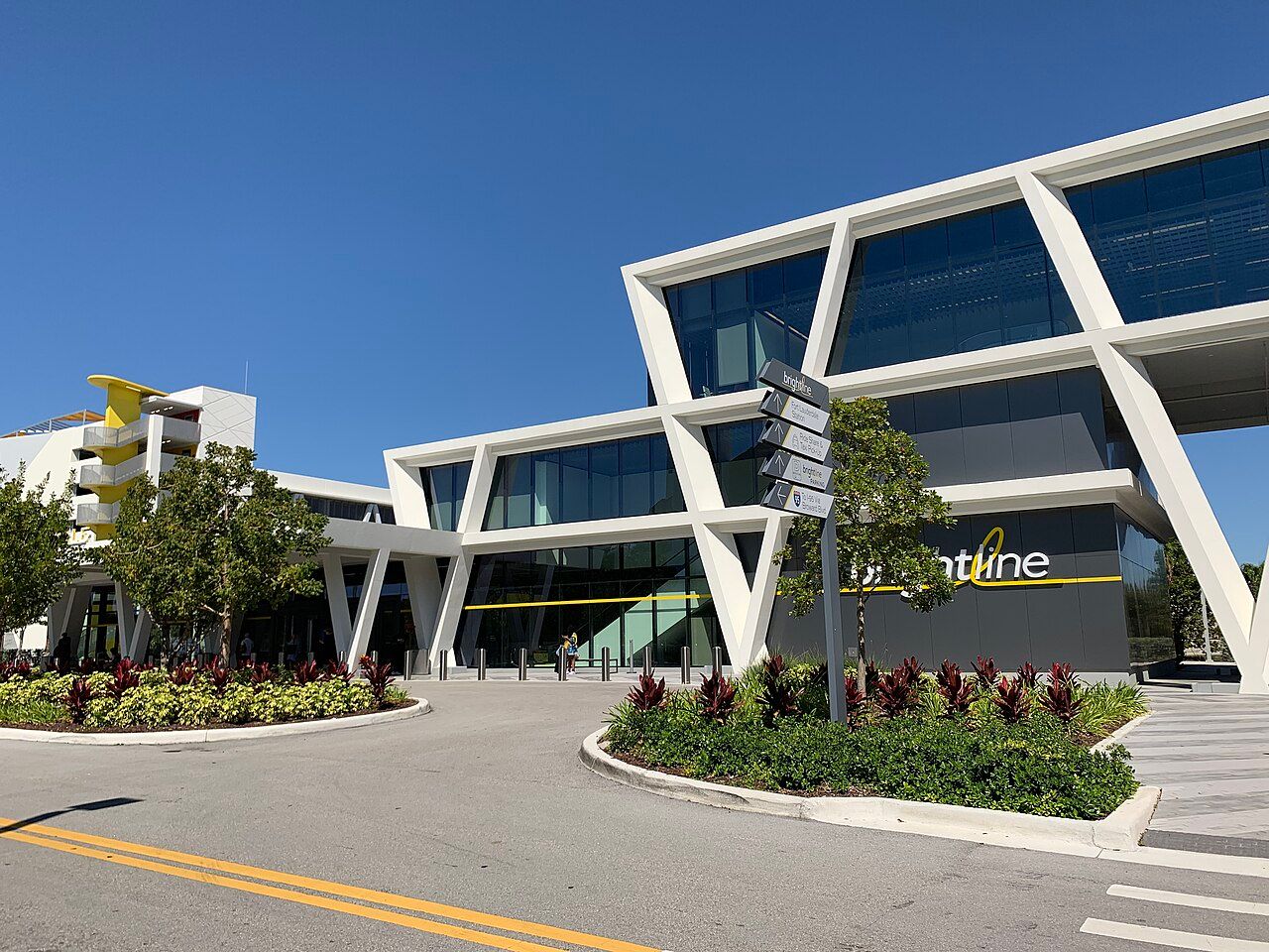 Exterior of Brightline's downtown Fort Lauderdale station photographed in March 2019, not located within Thrive Art District.