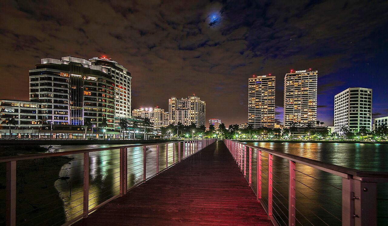 West Palm Beach waterfront in a 2015 photograph; contextual image, not the Apogee construction site.