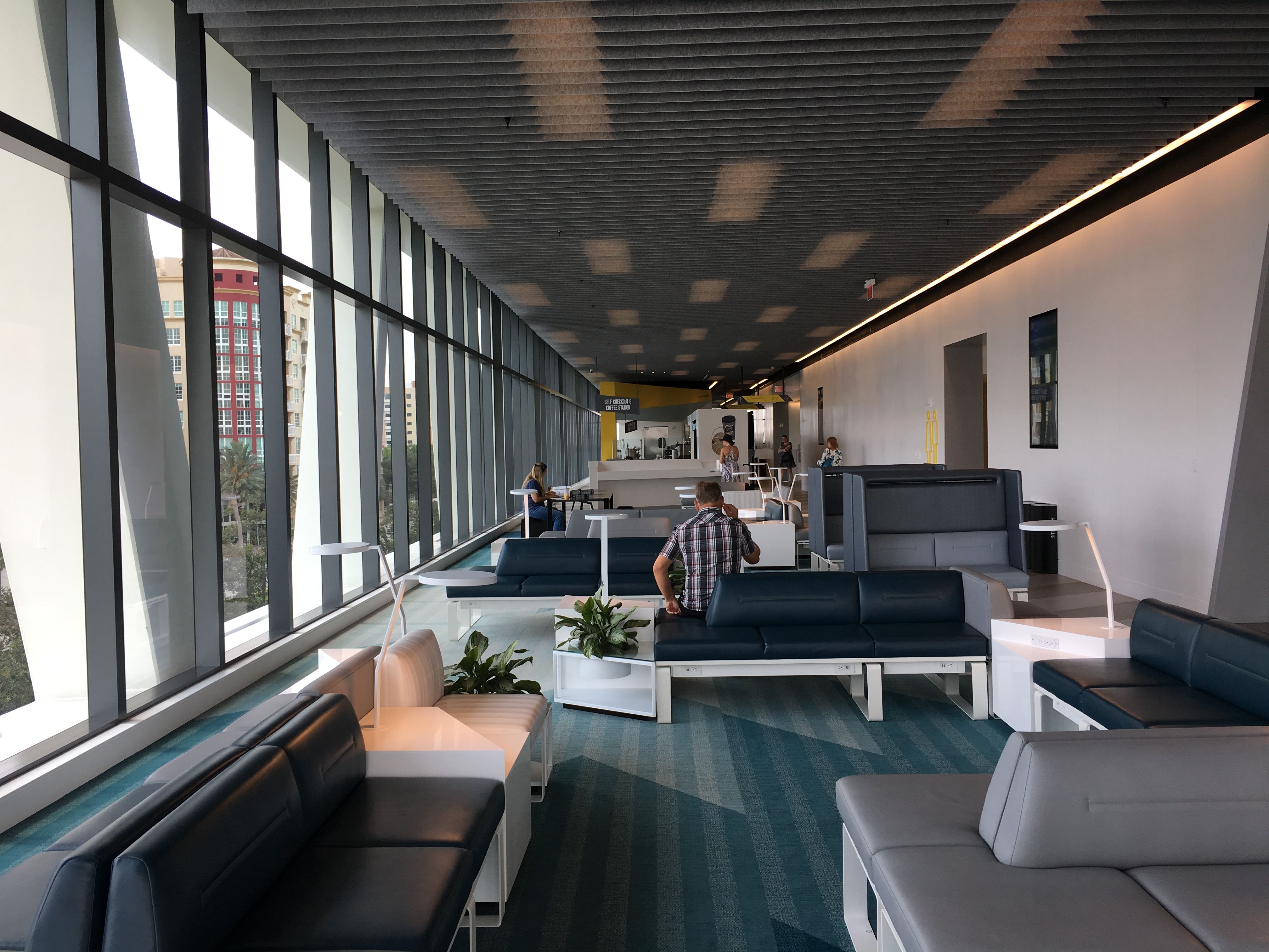 Archival 2018 photograph of the Brightline West Palm Beach train station; not a photograph of Nora Hotel.