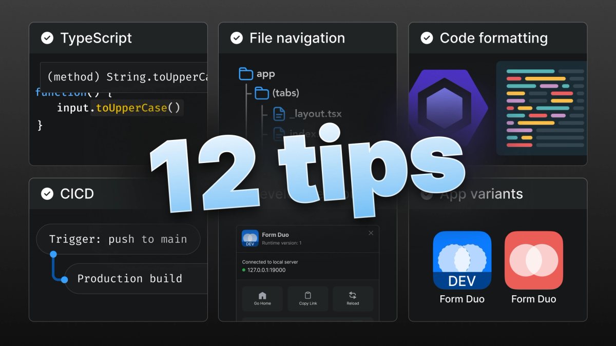 12 tips for setting up your next Expo project