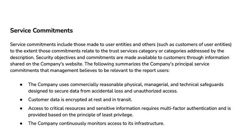 An excerpt from Expo's first SOC 2 Type 2 report