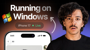 Rami looking surprised beside an iPhone marked Live, a Windows logo, and the words Running on Windows