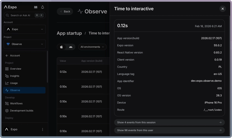 Example metric details