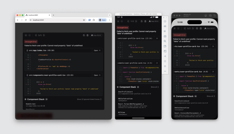 New experimental Log Box UI on web, Android and iOS