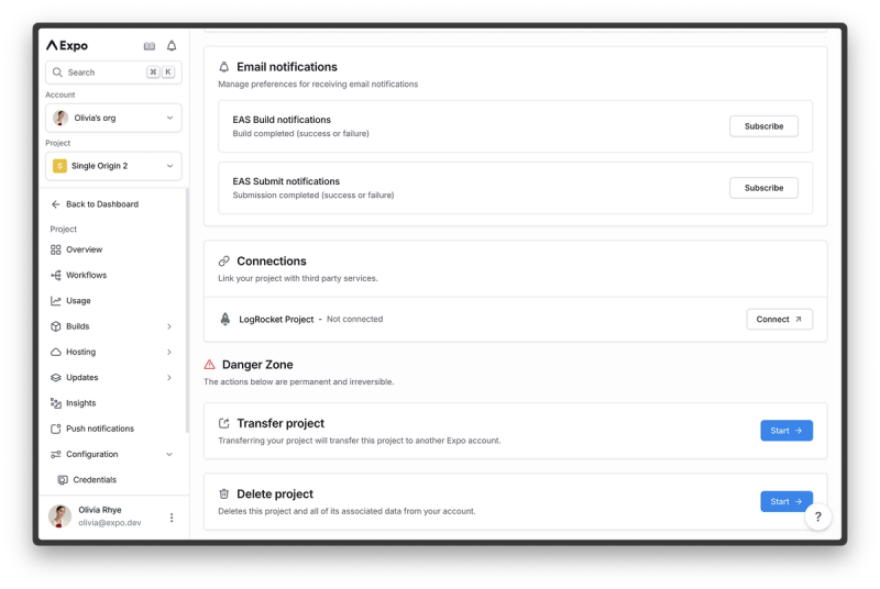 Connect your project to LogRocket