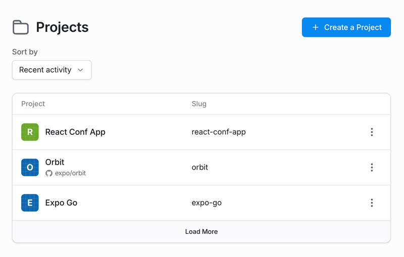 Placeholder project icons