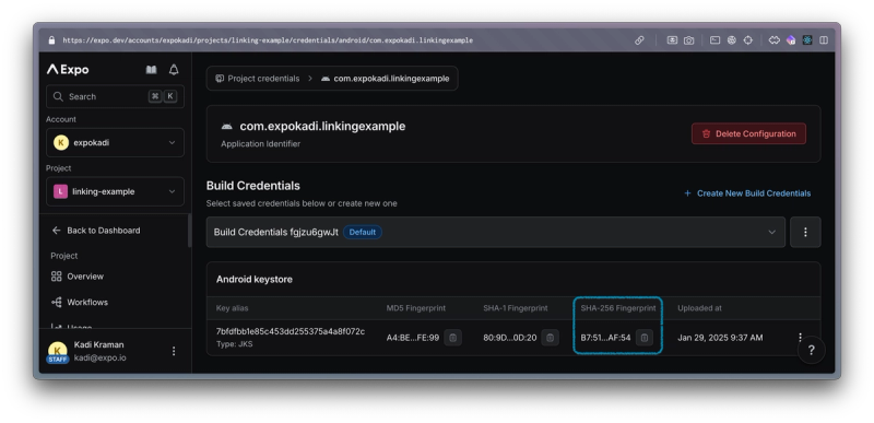 Find the sha256 cert fingerprints