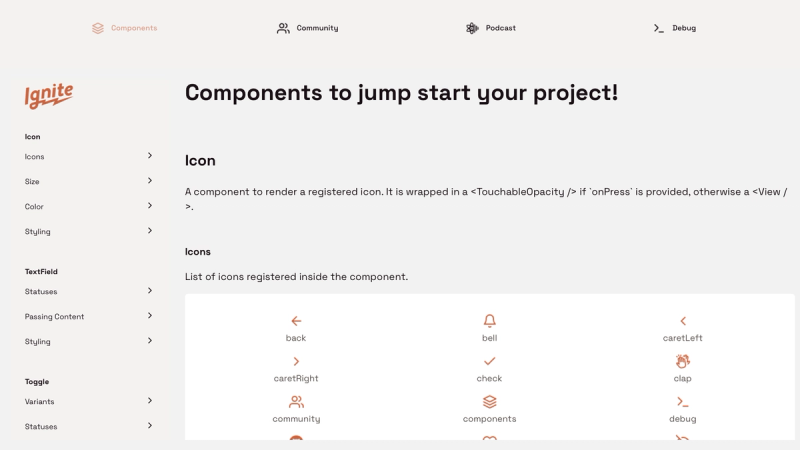 IgniteTV app on an Apple TV simulator