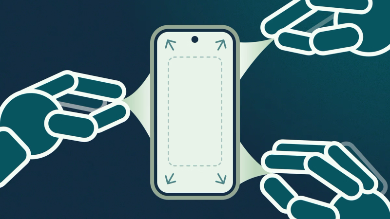 Visualization of edge-to-edge on a device