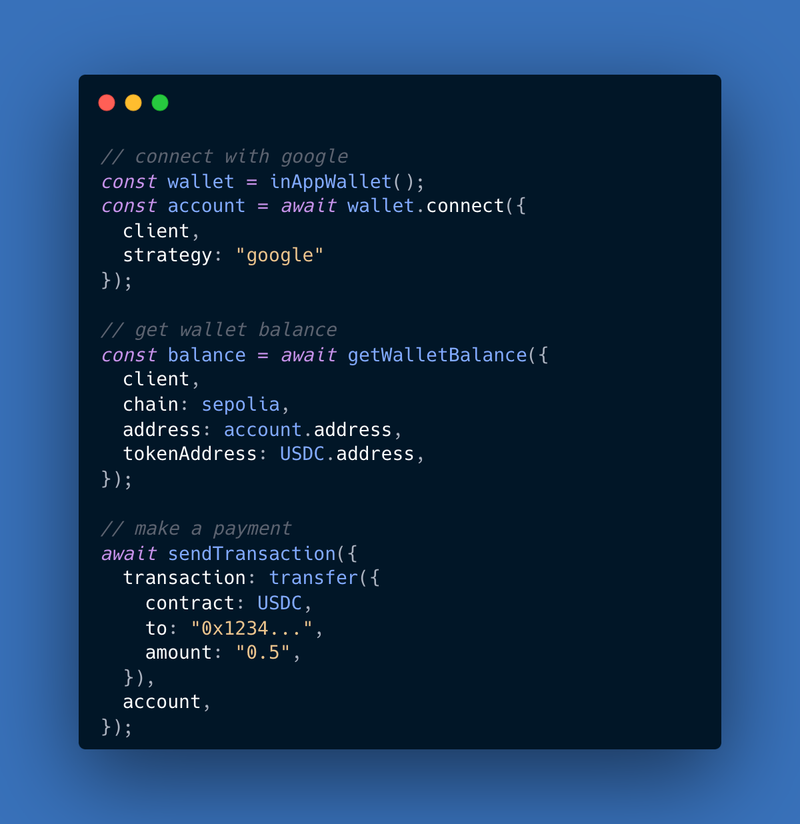 Connecting, reading data, and sending a transaction