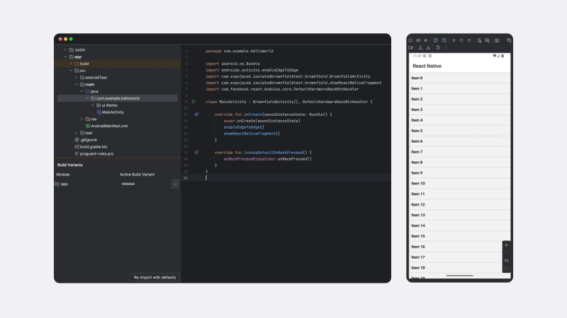 adding expo to native apps - the isolated approach