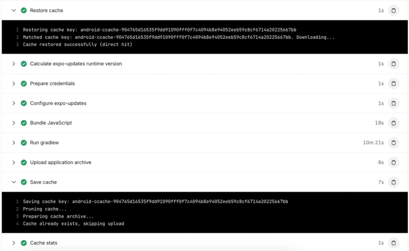 Save and restore cache steps