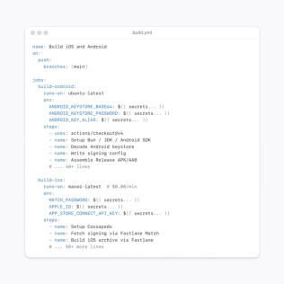 Mobile CI/CD built for React Native