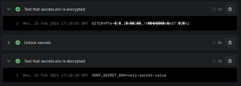 Builds logs generated by the example workflow