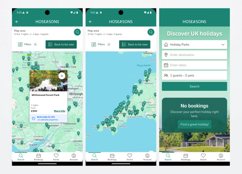 Some Hoseasons screenshots