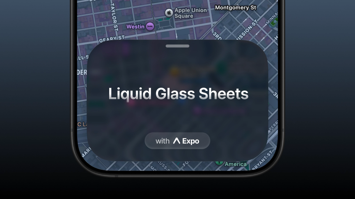 How to create Apple maps style liquid glass sheets in Expo