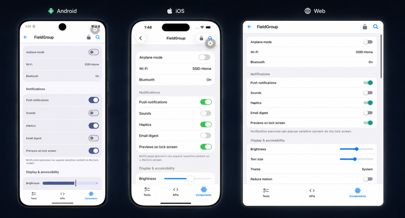 Universal field group settings UI